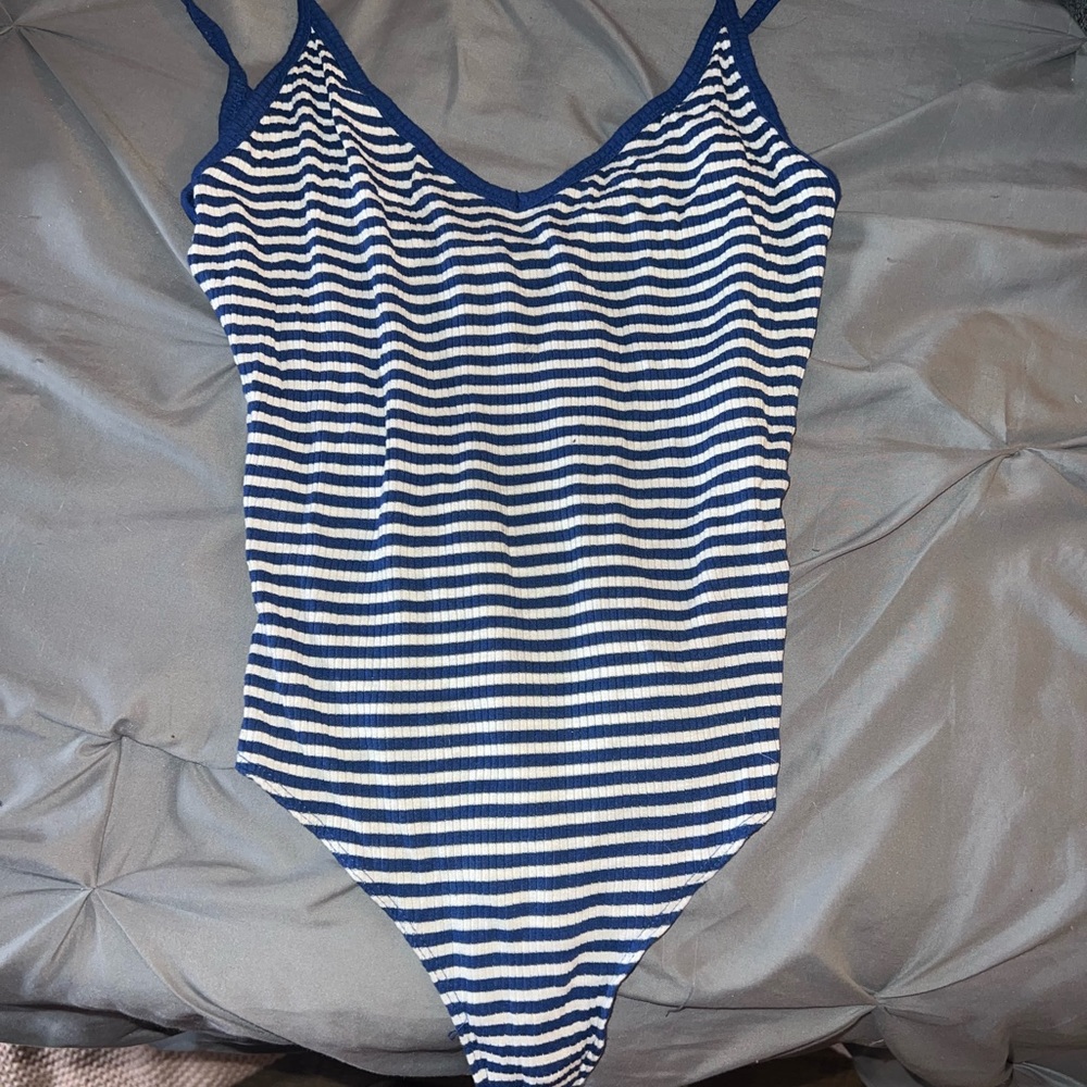 Striped body suit